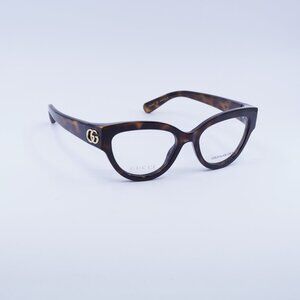 Gucci GG1598O 002 Eyeglasses Havana 51mm Cat Eye Frame